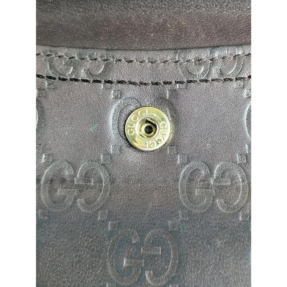 Gucci Guccissima Hysteria Continental Wallet Brown Leather GG Logo Bifold Snap